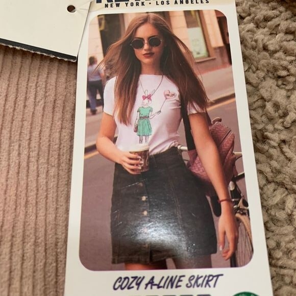 Rewash dusty pink rose ribbed skirt with front buttons size XL - Picture 4 of 8